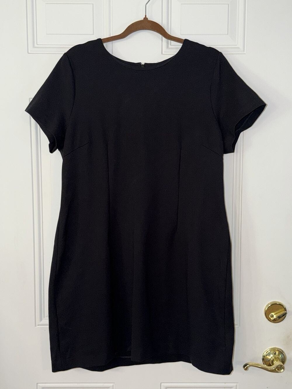 Spanx XL Shapewear Dress Black Short Sleeve Back Zip